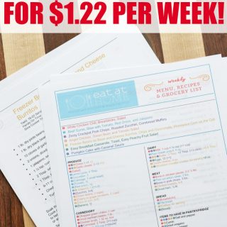 Eat at Home Meal Plans with Grocery Lists | as low as $1.22 per week!